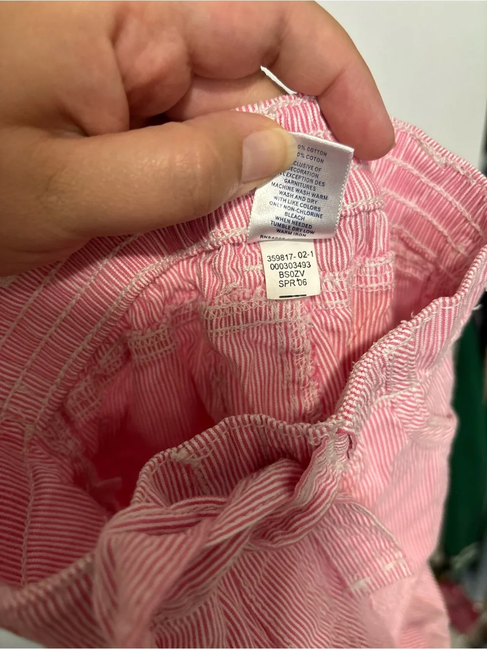 Y2K Old Navy Pink and White Striped Roll-Cuff Joggers 12-18 months